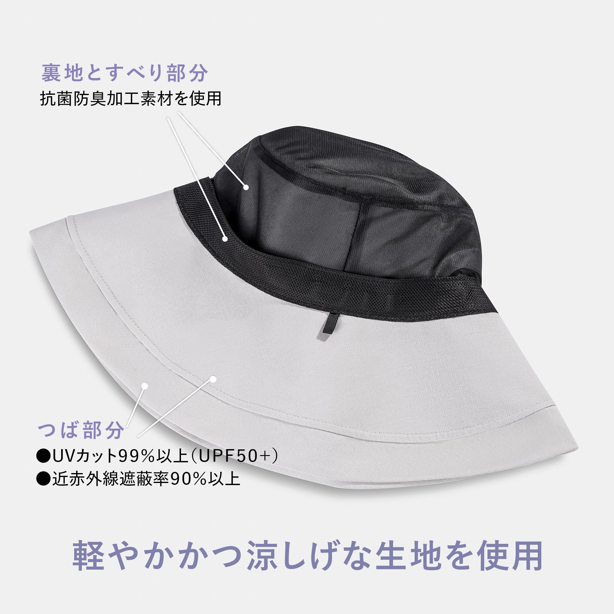 UV対策 リボンハット