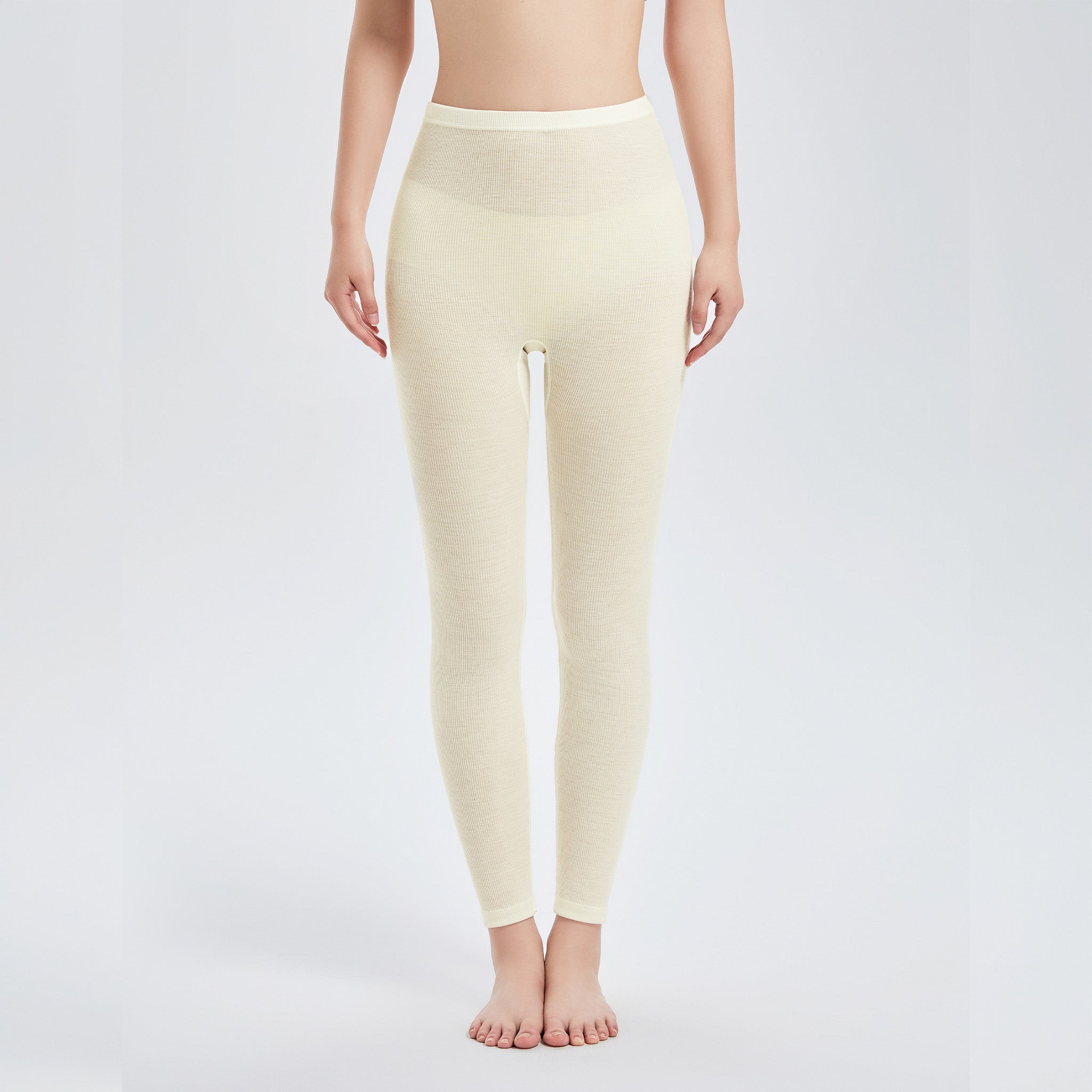 【luxe by mujyu】メリノウール100%リブ レギンス<br><span style="color: red;">今ならまとめ買いで5%OFF</span>