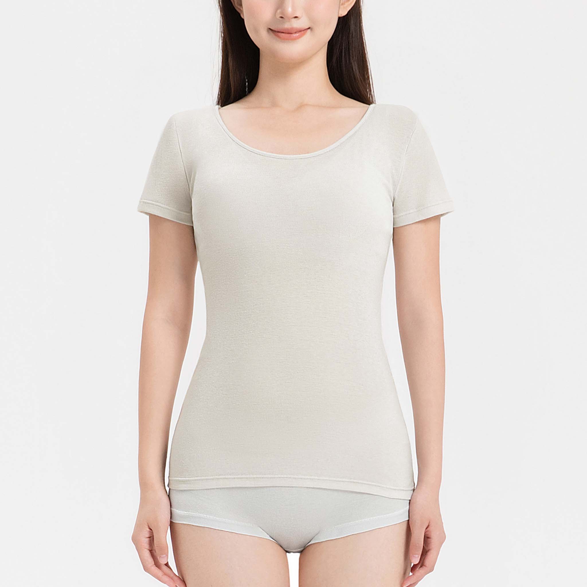 わき汗パッド付きフレンチスリーブシャツ<br><夏凪インナー>