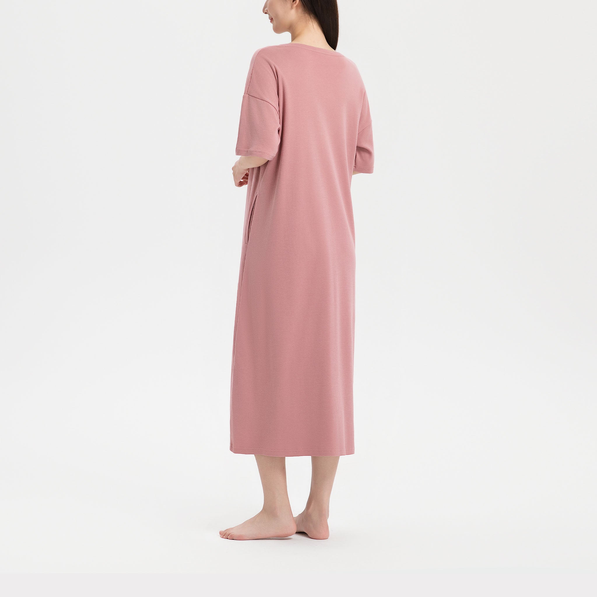 【30%OFF】<br>綿100% 半袖Tワンピース<br><夏凪ラウンジウェア>