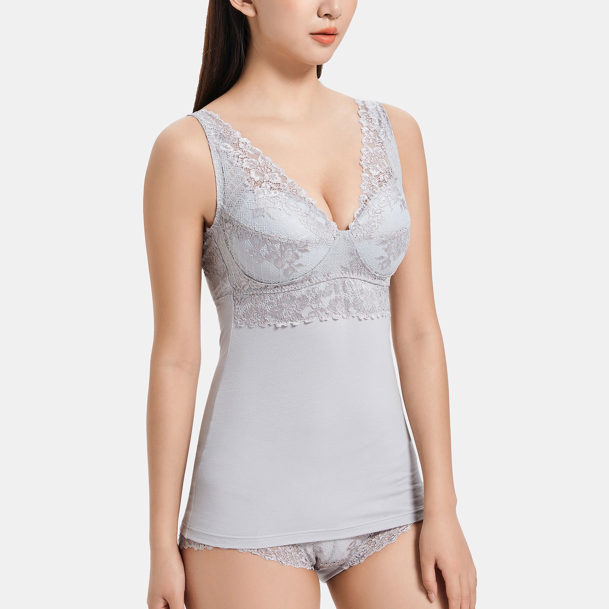 【30%OFF】<br>ノンワイヤーレーシーブラレットキャミ〈ガーデニア〉