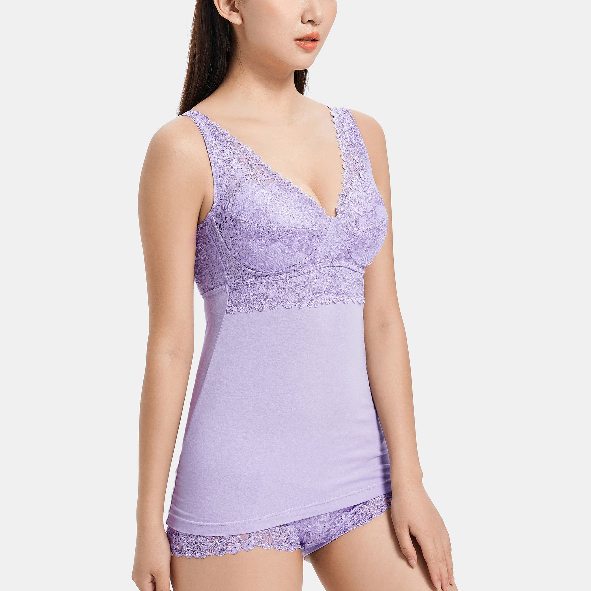 【30%OFF】<br>ノンワイヤーレーシーブラレットキャミ〈ガーデニア〉