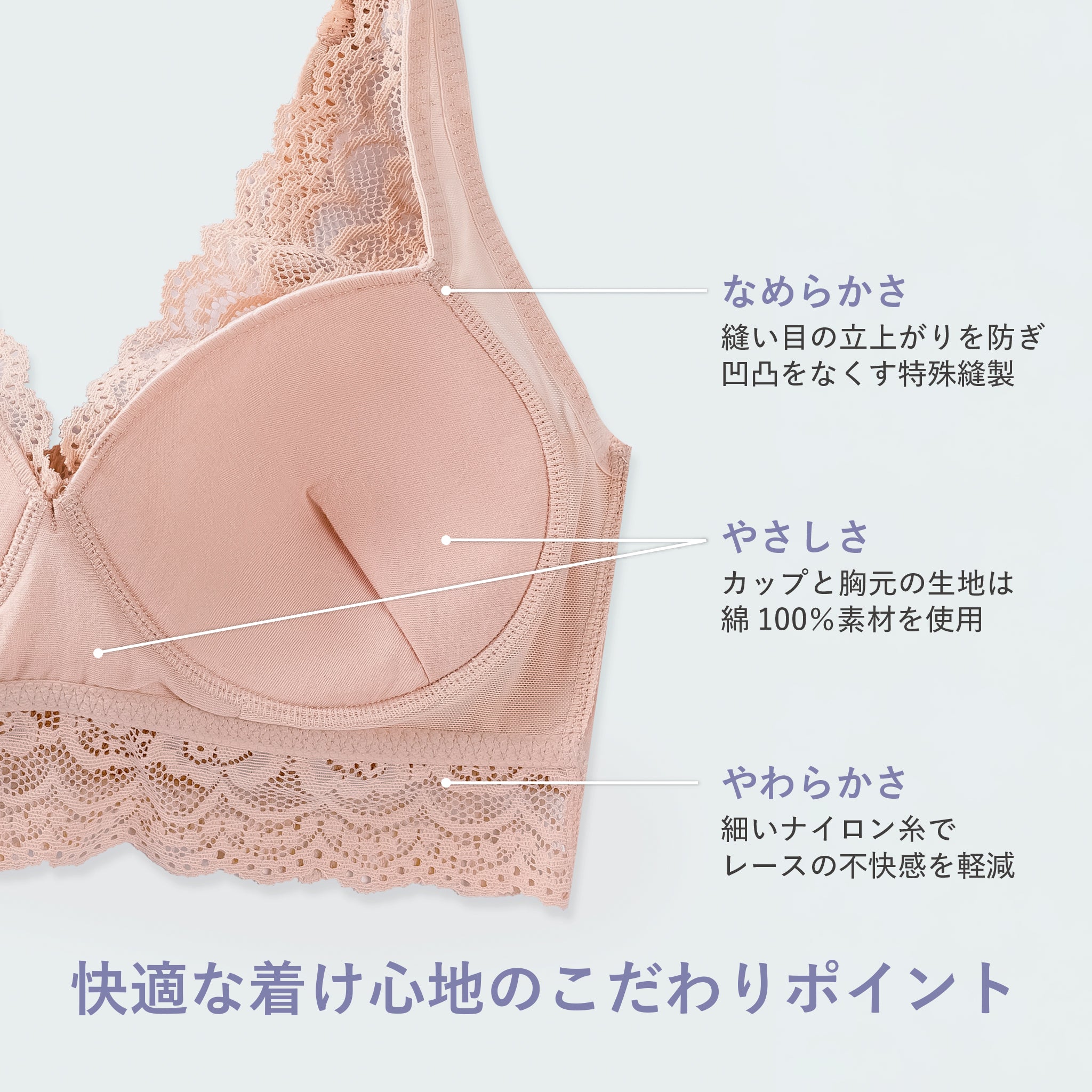 ノンワイヤーレーシーブラレット〈カンパニュラ〉