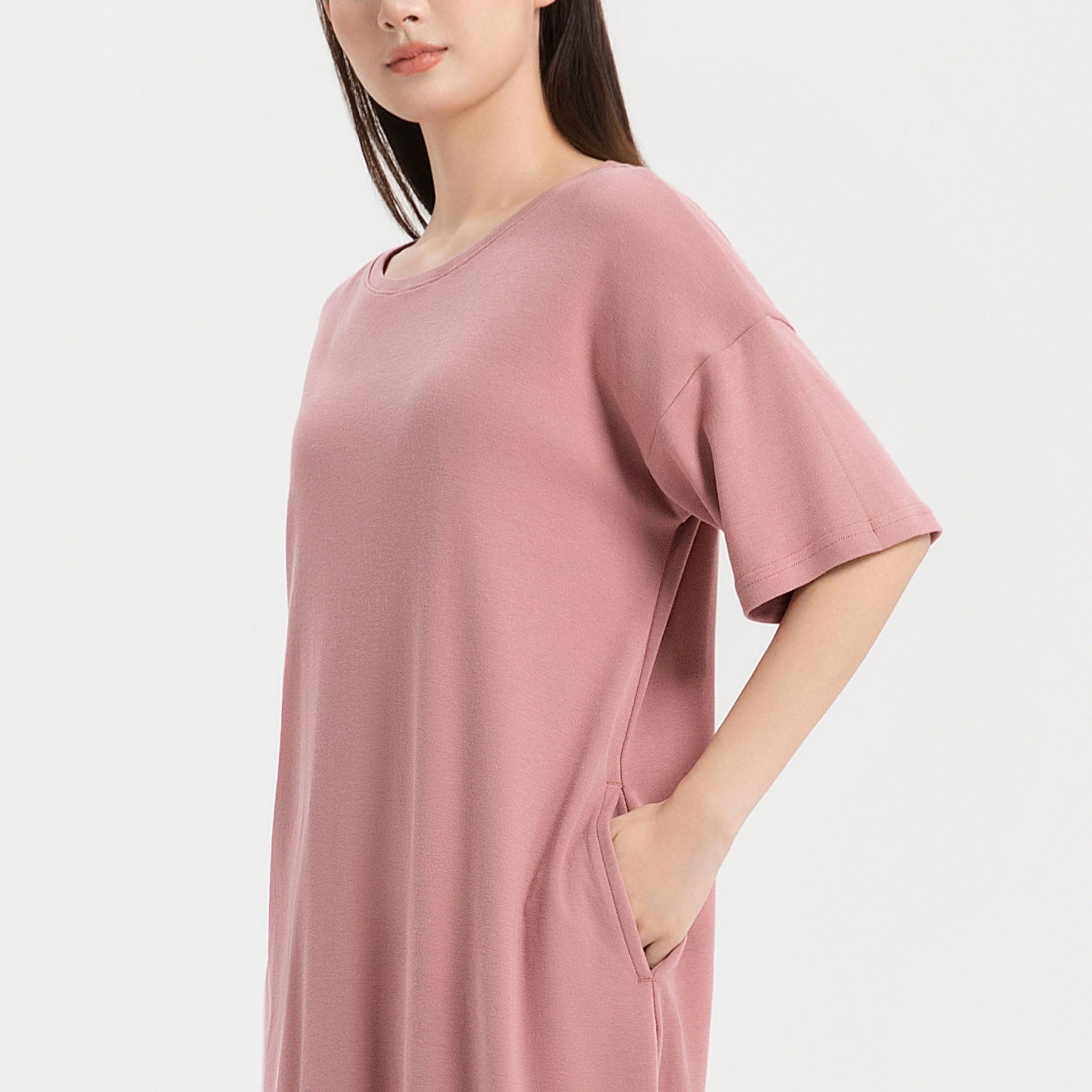 【30%OFF】<br>綿100% 半袖Tワンピース<br><夏凪ラウンジウェア>