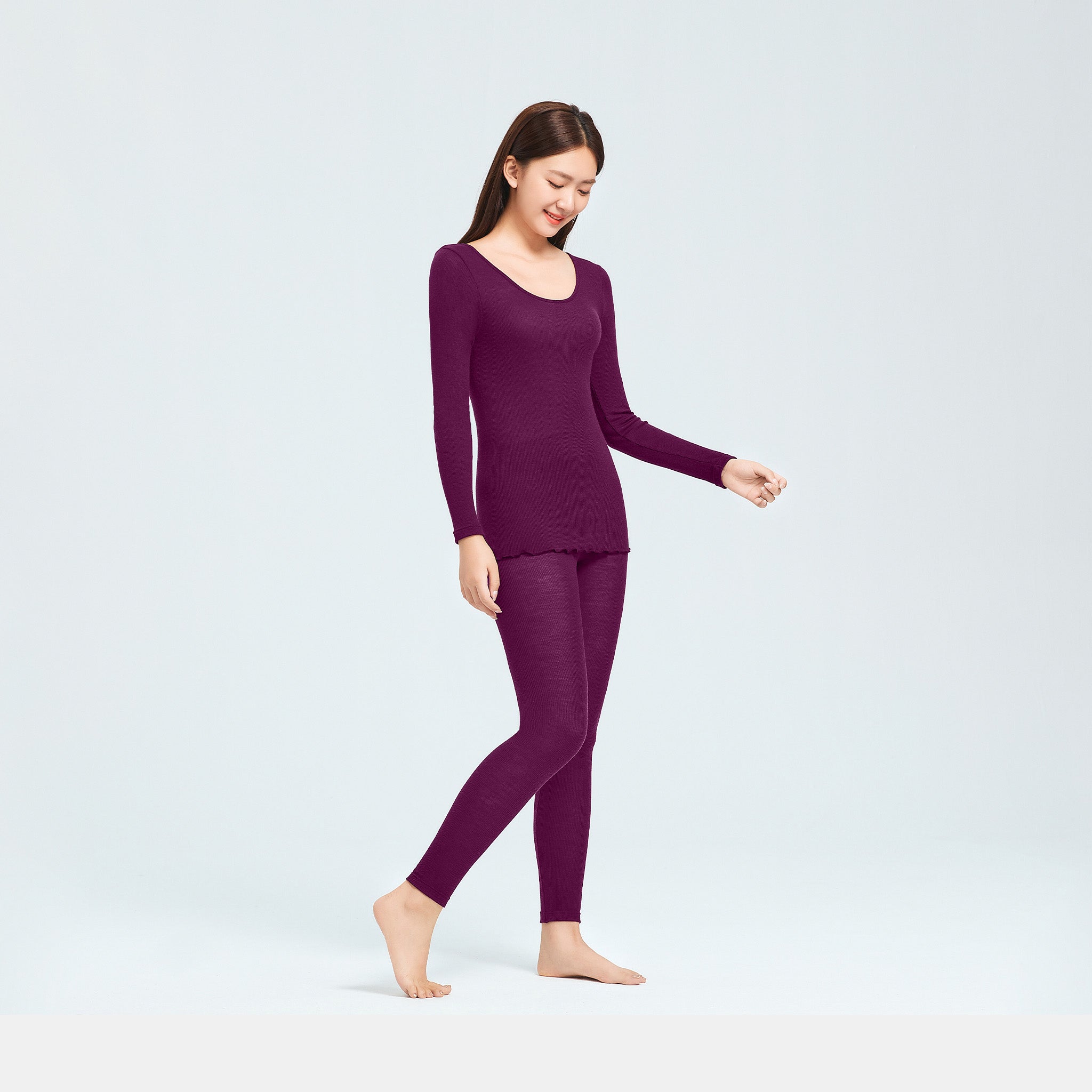 【luxe by mujyu】メリノウール100%リブ レギンス<br><span style="color: red;">今ならまとめ買いで5%OFF</span>