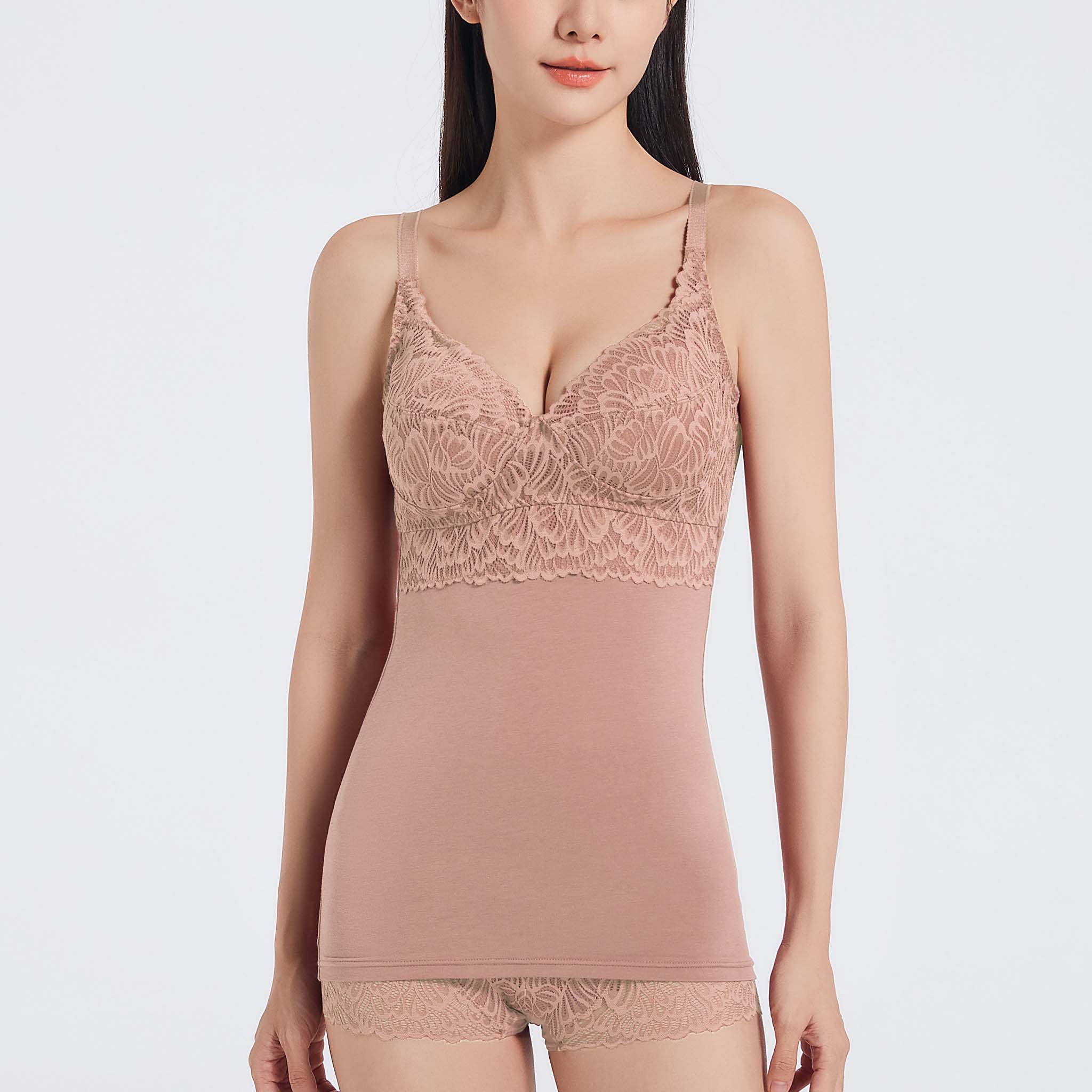 ノンワイヤーレーシーブラキャミ<br>〈夏凪ダリア〉