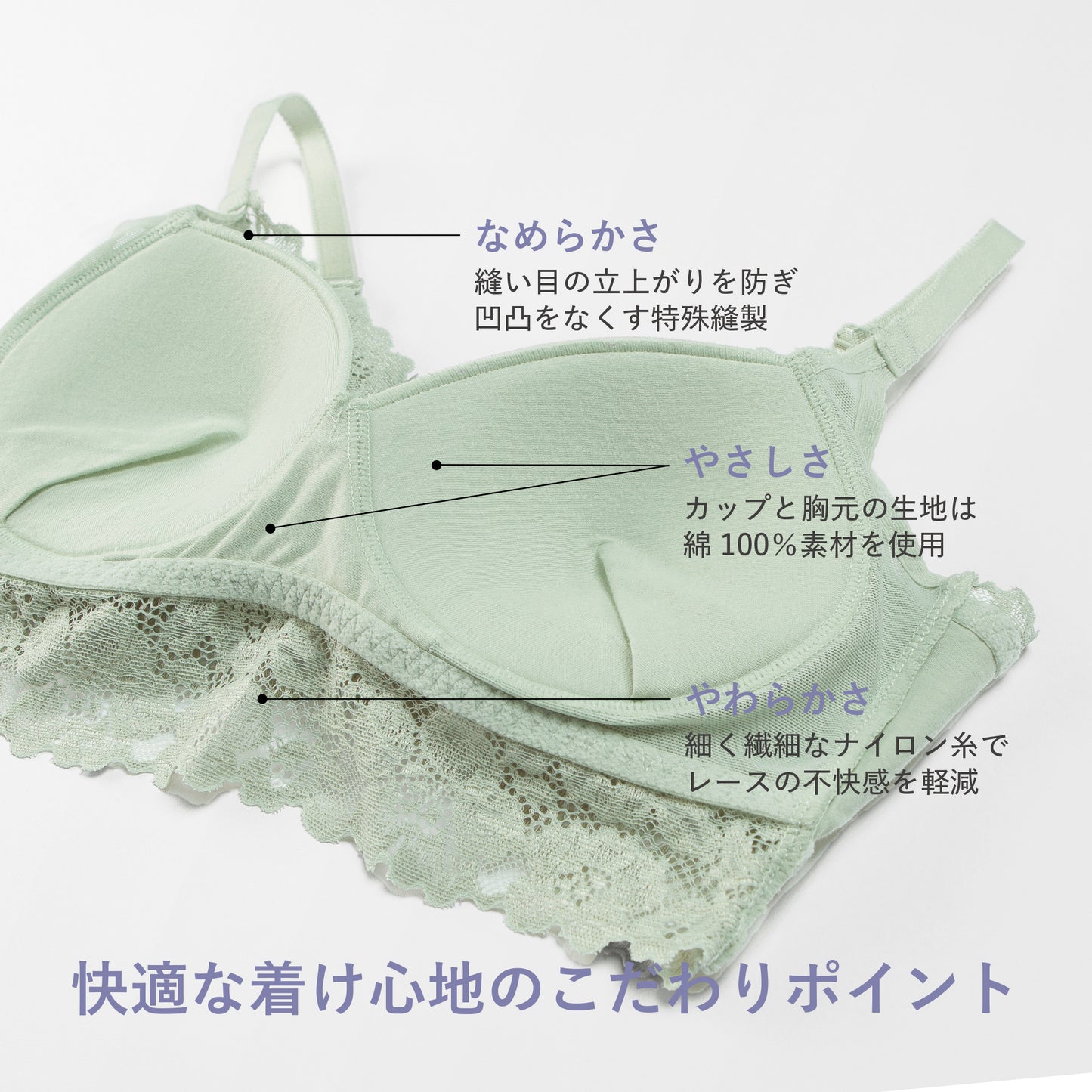 ノンワイヤーレーシーブラ〈ガーデニア〉