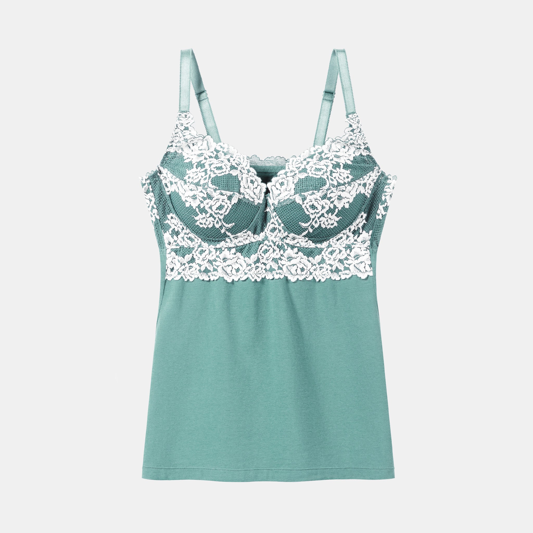 ノンワイヤーレーシーブラキャミ〈ホワイトローズ〉