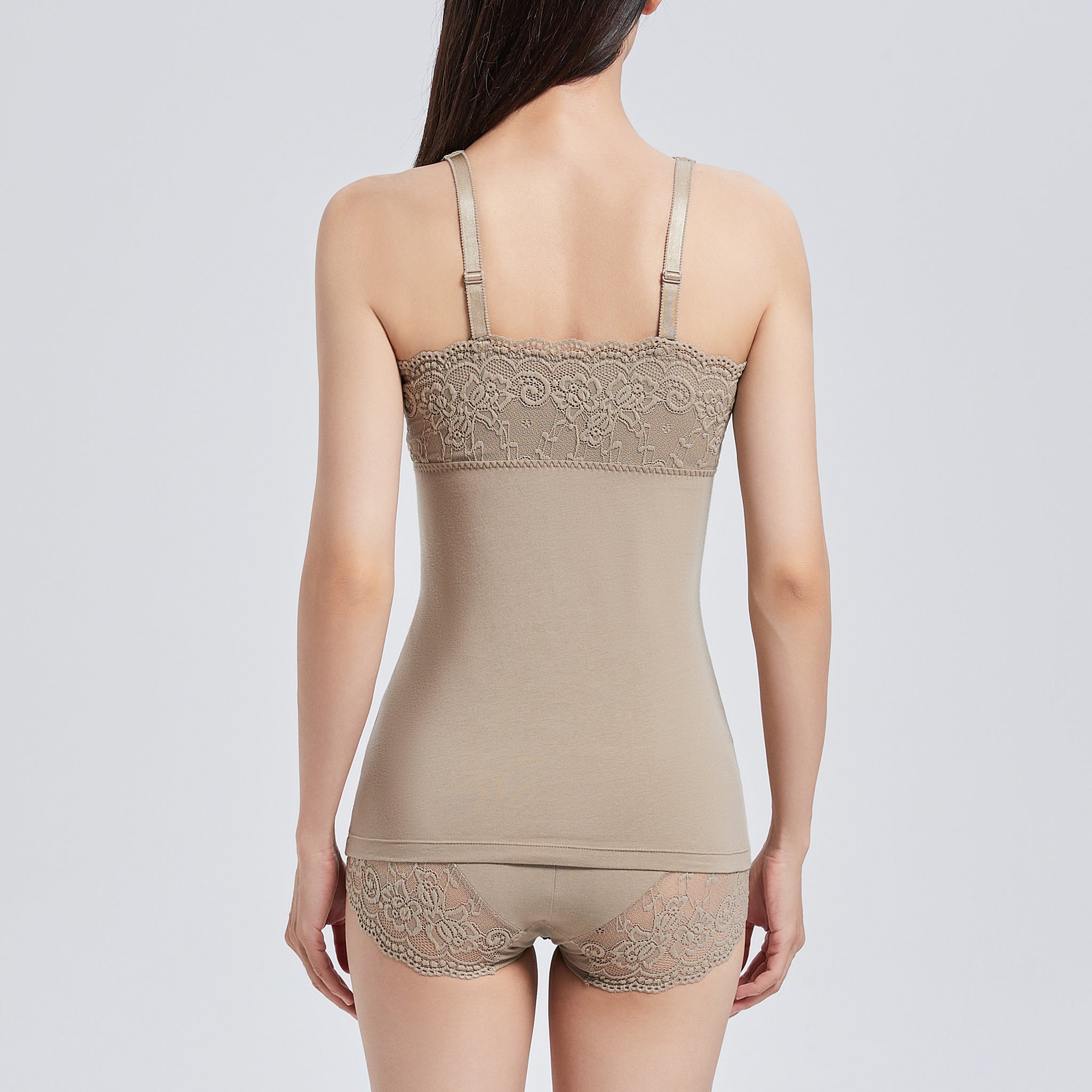 ノンワイヤーレーシーブラレットキャミ〈カンパニュラ〉