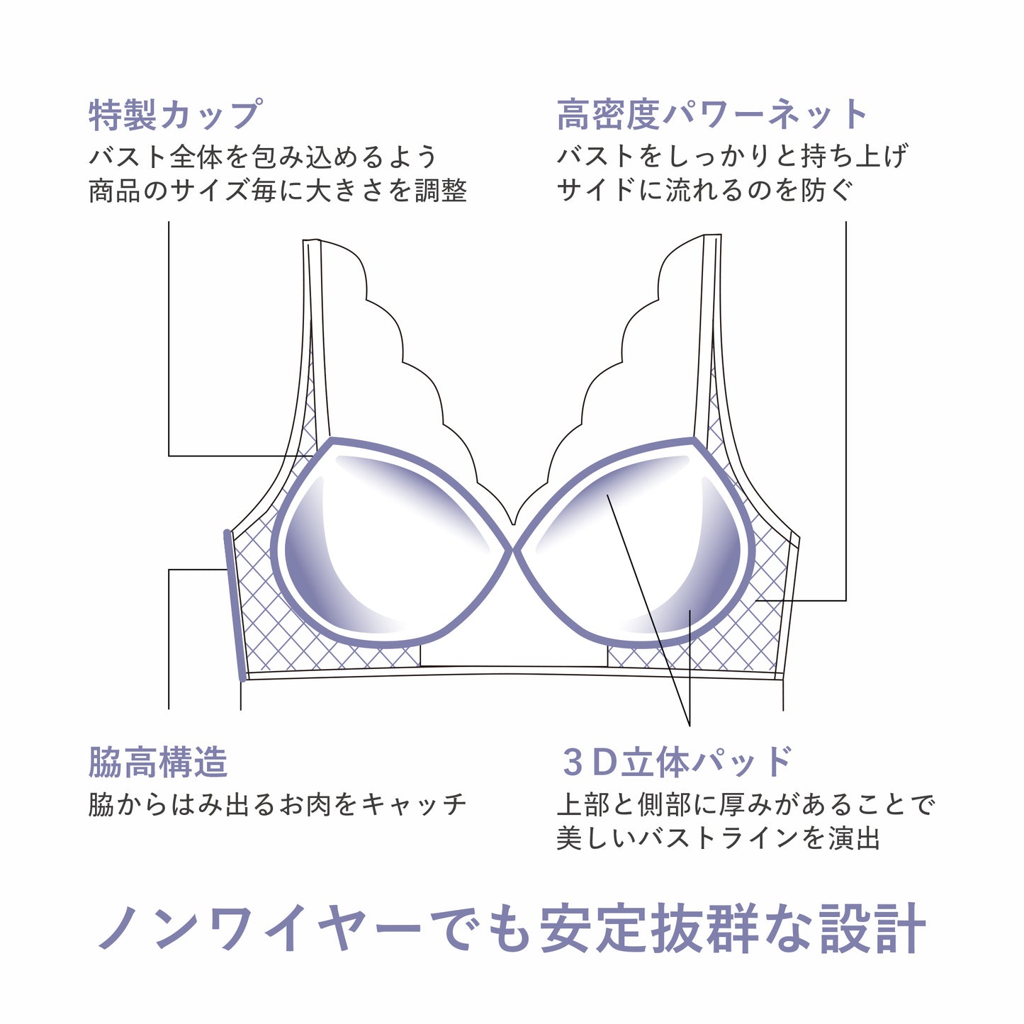 ノンワイヤーブラレットキャミ〈アネモネ〉