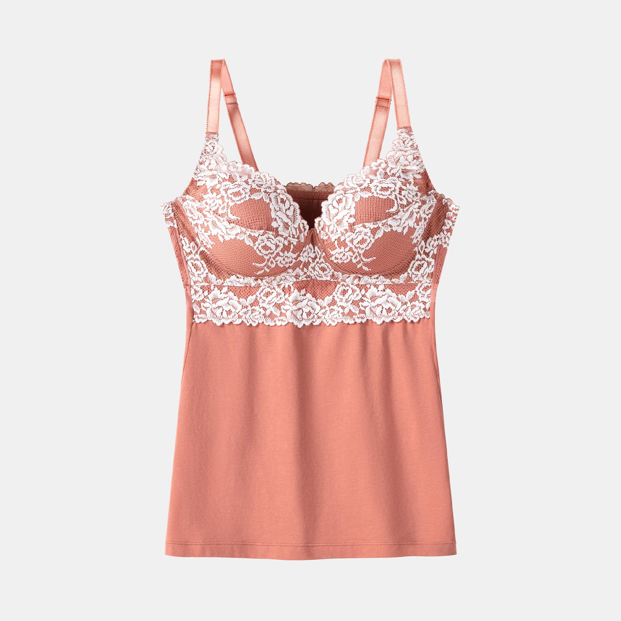 ノンワイヤーレーシーブラキャミ〈ホワイトローズ〉