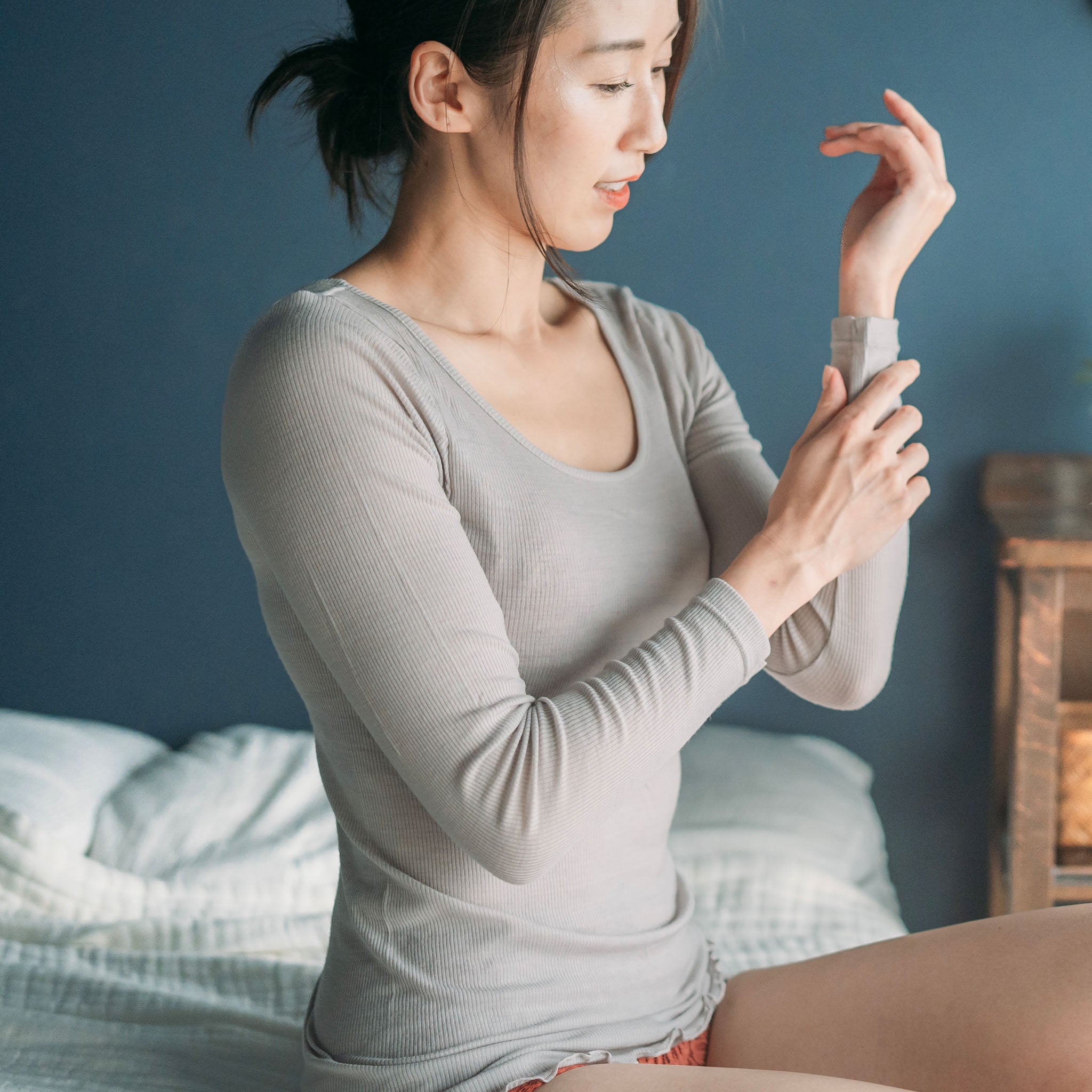 【luxe by mujyu】日本製メリノウール100%リブ プルオーバー<br><span style="color: red;">今ならまとめ買いで5%OFF</span>