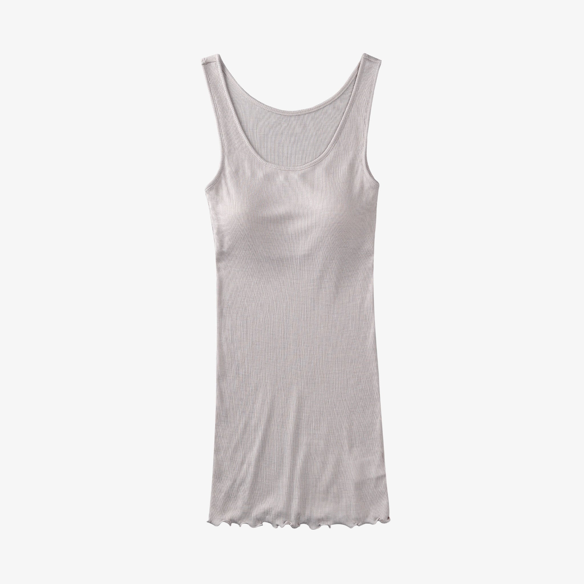 【luxe by mujyu】日本製メリノウール100%リブ カップ付きタンク<br><span style="color: red;">今ならまとめ買いで10%OFF</span>