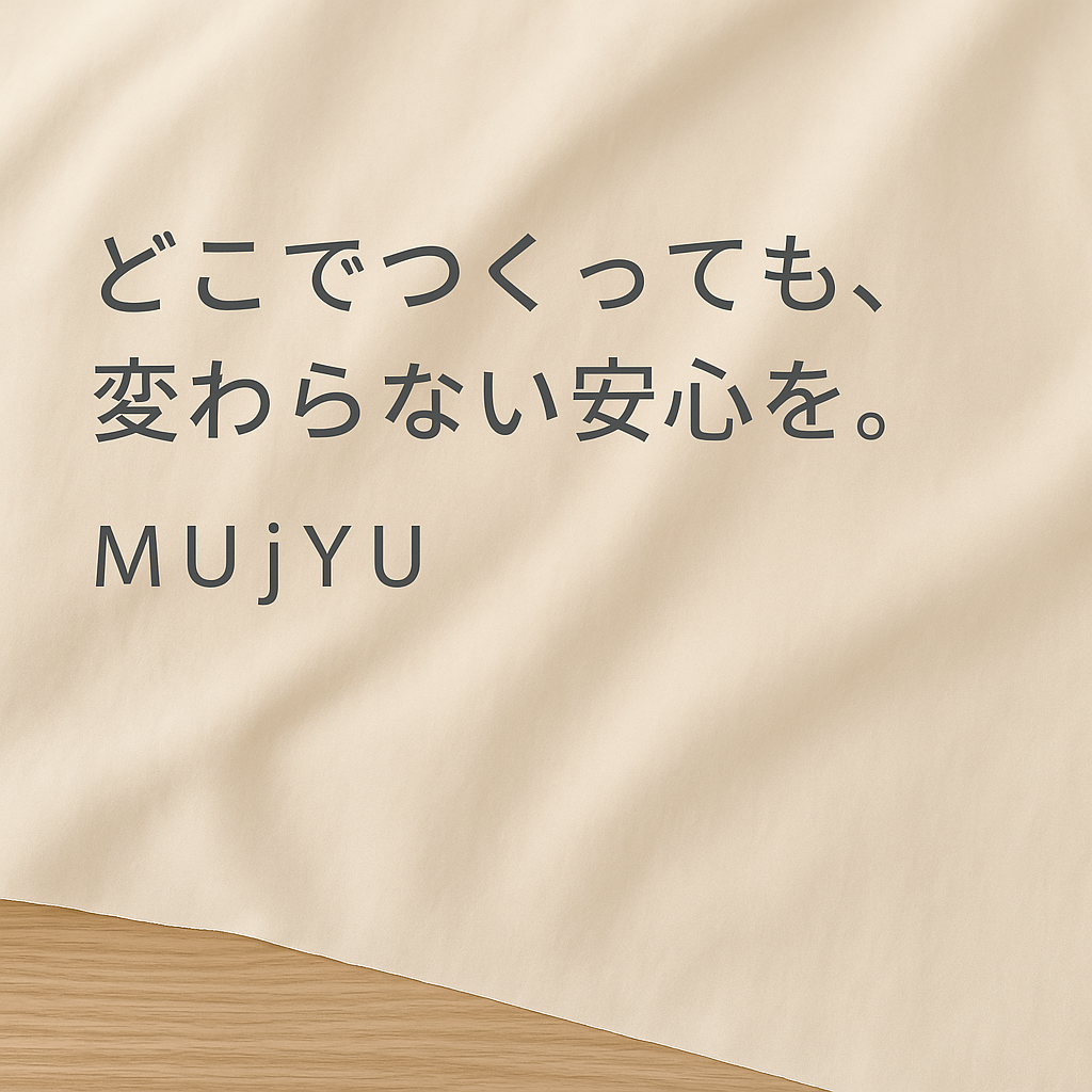 どこでつくっても、変わらない安心を。MUjYUのものづくり