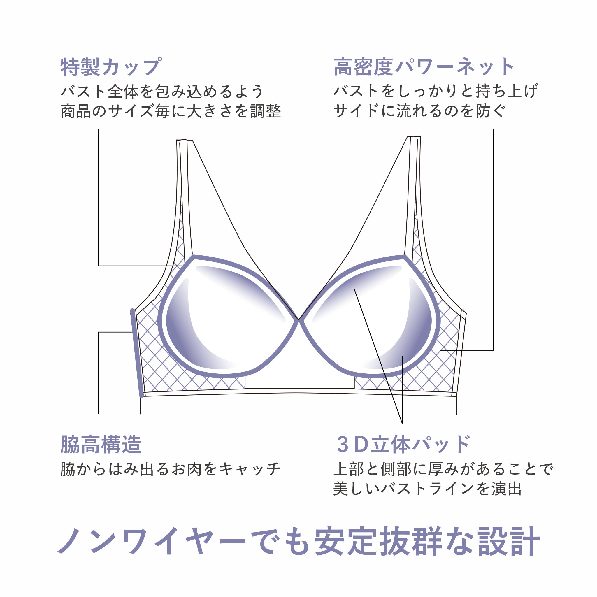 ノンワイヤーブラレットキャミ<br>＜夏凪ベーシック＞