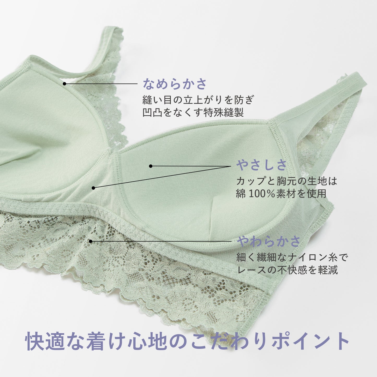 ノンワイヤーレーシーブラレット〈ガーデニア〉