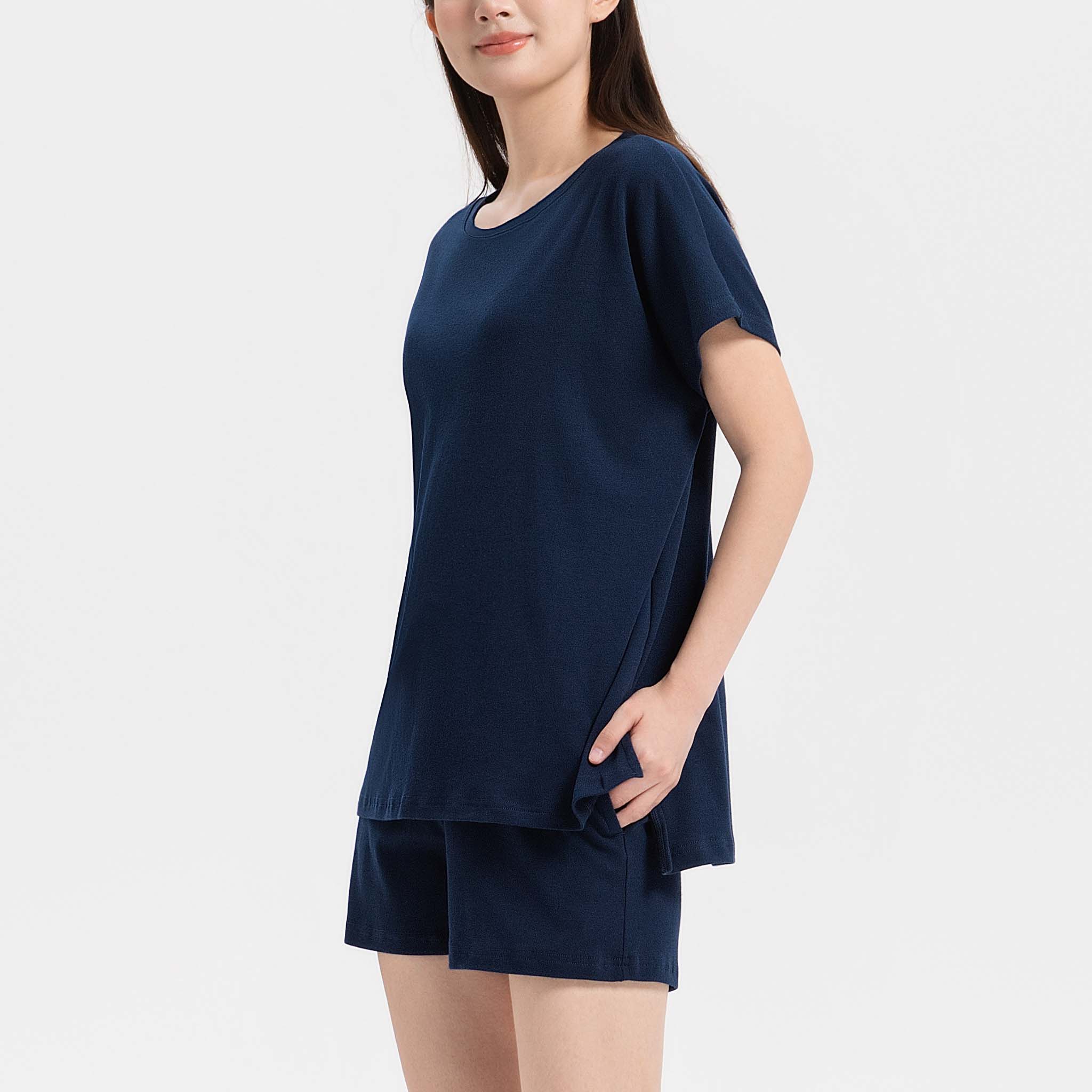 綿100% 涼やかオーバーサイズTシャツ＆ショートパンツ ＜夏凪ラウンジウェア＞