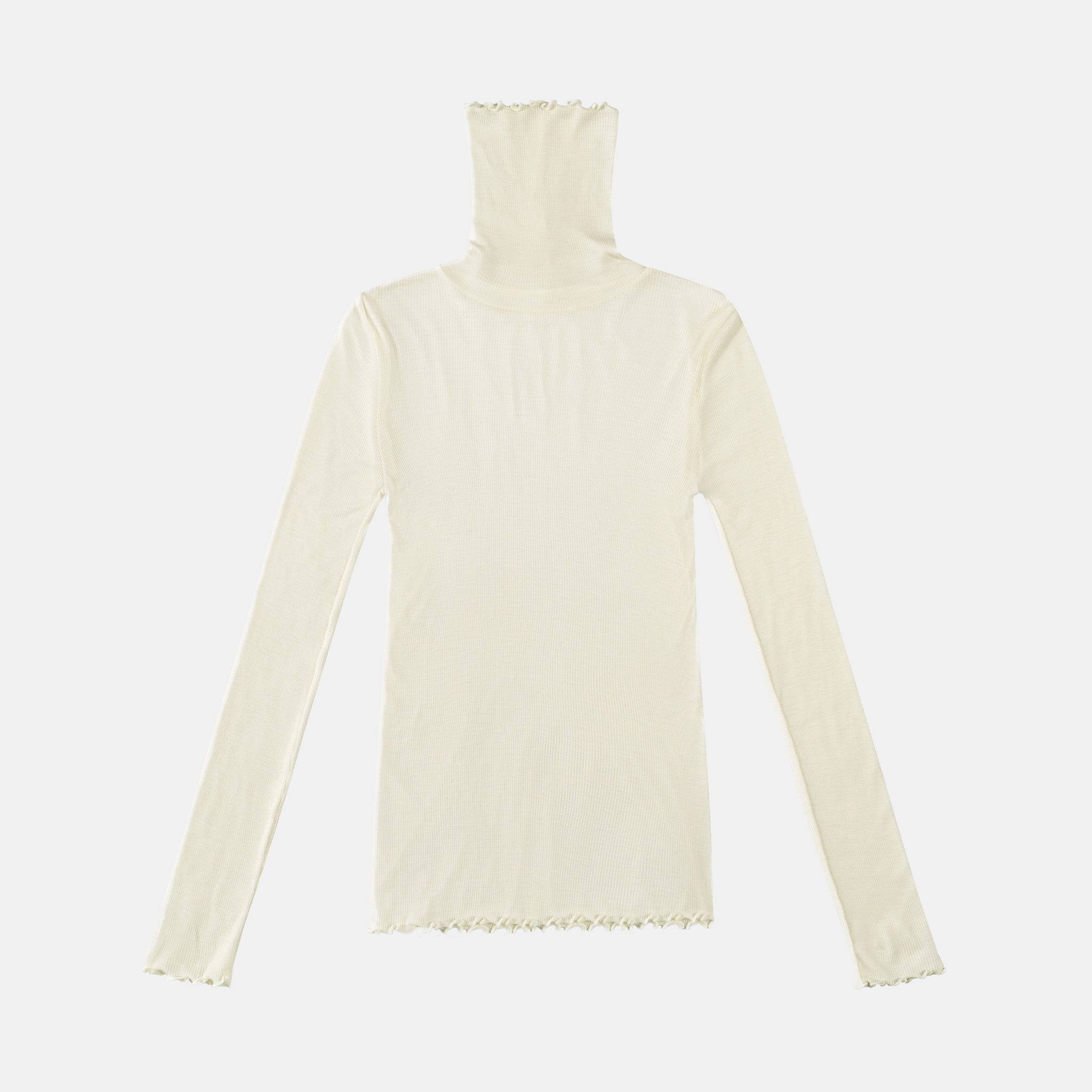 【luxe by mujyu】日本製メリノウール100%リブ ハイネックプルオーバー<br><span style="color: red;">今ならまとめ買いで10%OFF</span>