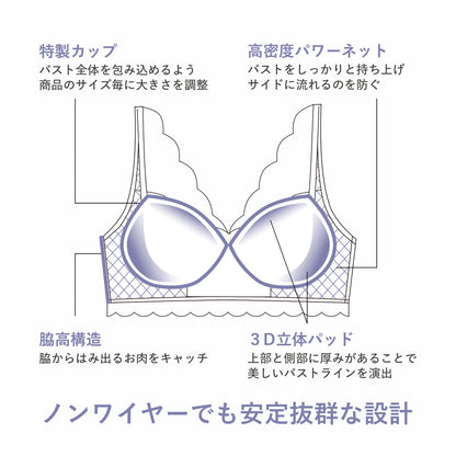 ノンワイヤーレーシーブラレット〈ダリア〉